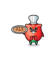 rose character as Italian chef mascot vector