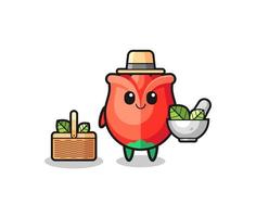 rose herbalist cute cartoon vector