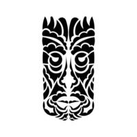 The face of the chief in the style of Hawaiian ornaments. Good for prints. Isolated. Vector