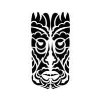 The face of the chief in the style of Hawaiian ornaments. Good for prints. Isolated. Vector