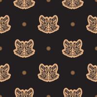Seamless pattern with the face of a wolf. Good covers, fabrics, postcards and printing. vector