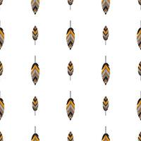 Seamless pattern with ethnic feathers. Good for wallpaper, web page background, greeting cards, fabric print. Vector