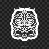 Maori pattern face. Samoan style mask. Polynesian print for T-shirts, cups, phone cases and more. Vector