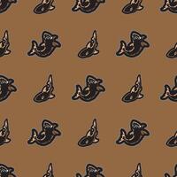 Seamless dark pattern with sharks. Good for garments, textiles, backgrounds and prints. Vector illustration.