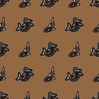 Seamless dark pattern with sharks. Good for garments, textiles, backgrounds and prints. Vector illustration.