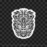 Contour of the face of a lion. Good for logo or print. Isolated. Vector illustration.