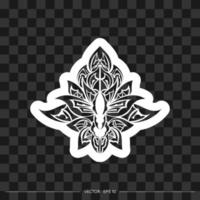 Print lotus or water lily shape, Indian modern decorations. Vector illustration.