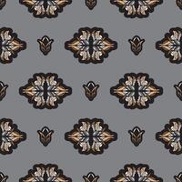 Seamless pattern with lotuses. Dark background. Expensive and luxurious style. Good for prints, apparel and textiles. Vector