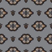 Seamless pattern with lotuses. Dark background. Expensive and luxurious style. Good for prints, apparel and textiles. Vector