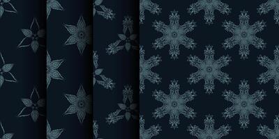 SET Seamless pattern of winter snowflakes. Good for backgrounds and prints. illustration. vector