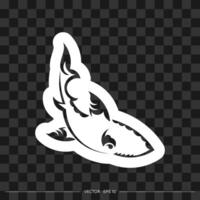 Shark print in Polynesia style. Isolated. Vector illustration