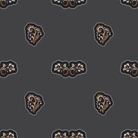 Seamless presentable pattern with flowers and monograms in simple style. Good for mural wallpaper, fabric, postcards and printing. Vector illustration.