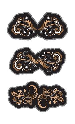 Set of Colored print with flowers in Simple style. Good for backgrounds and prints.