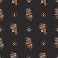 Seamless dark pattern with monograms in the Baroque style. Good for covers, fabrics, postcards and printing. Vector illustration.