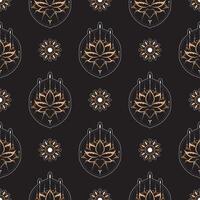 Dark lotus seamless pattern. Good for garments, textiles, backgrounds and prints. Vector