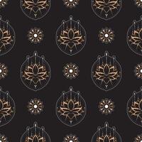 Dark lotus seamless pattern. Good for garments, textiles, backgrounds and prints. Vector