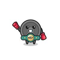 barbell plate boxer mascot character vector