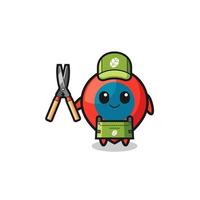 cute location symbol as gardener mascot vector