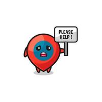 cute location symbol hold the please help banner vector