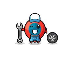 the location symbol character as a mechanic mascot vector