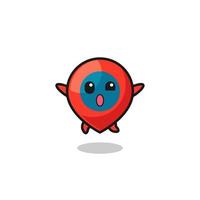 location symbol character is jumping gesture vector