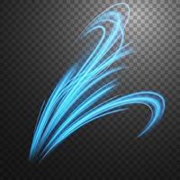 Abstract blue wavy line of light, isolated and easy to edit. Vector Illustration