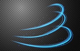 Abstract blue wavy line of light, isolated and easy to edit. Vector Illustration