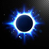 Abstract Glowing Circle, Elegant Illuminated Eclipse. Vector Illustration