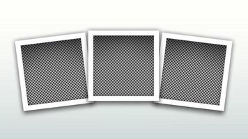 Set of Square Frames Template, Isolated on Bright Background, Vector Illustration