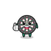 dart board mascot doing thumbs up gesture vector