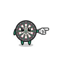 dart board mascot with pointing right gesture vector