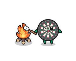 dart board character is burning marshmallow vector