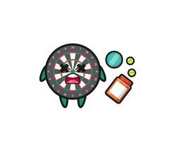 illustration of overdose dart board character vector