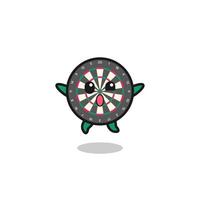 dart board character is jumping gesture vector