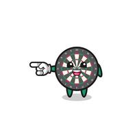 dart board cartoon with pointing left gesture vector