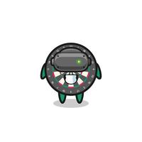 cute dart board using VR headset vector