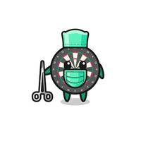 surgeon dart board mascot character vector