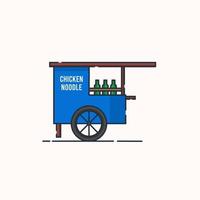 Indonesian chicken noodle cart illustration vector