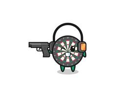 illustration of dart board cartoon doing shooting range vector