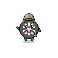 cute dart board as veteran cartoon vector