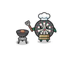 dart board barbeque chef with a grill vector