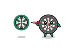 cute dart board is playing dart vector