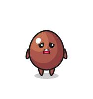 disappointed expression of the chocolate egg cartoon vector