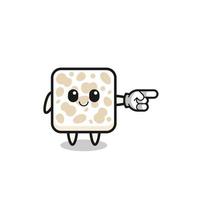 tempeh mascot with pointing right gesture vector