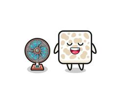 cute tempeh is standing in front of the fan vector