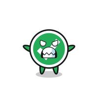 wrathful expression of the check mark mascot character vector