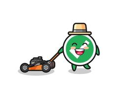 illustration of the check mark character using lawn mower vector