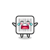 the illustration of crying barcode cute baby vector