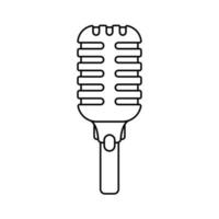 Retro Microphone Outline Icon Illustration on Isolated White Background Suitable for Speech, Audio, Sing Icon vector