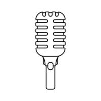 Retro Microphone Outline Icon Illustration on Isolated White Background Suitable for Speech, Audio, Sing Icon vector